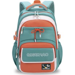 Sac À Dos Fille Collège, 2025 Cartable Adolescent Scolaire Imperméable Durable, Sac Ecole Lycée Fille Avec Poche Antivol, Grande Capacité Pour 15.6"" Ordinateur, 22L-Vert - Neuf