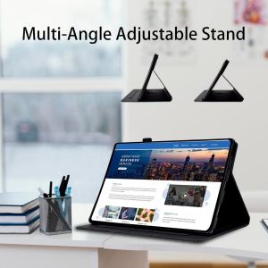 Coque Pour Samsung Galaxy Tab S6 Lite 10.4 Pouce 2022/2021 (Sm-P613/P619/P615/P610) Tablette Housse Cuir Pu Etui De Protection Flip Case Avec Veille/R&eacute;veil Auto Et Support- Noir - Neuf