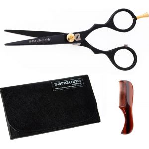 Ensemble De Ciseaux De Cheveux Et L'amincissement Des Cheveux Ciseaux. Ciseaux Professionnels, Noir - 14cm, Présentation De Cas - Neuf