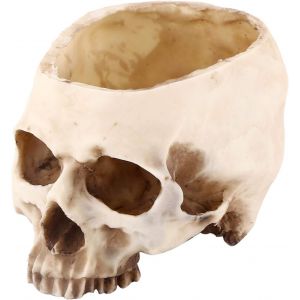 Skull Plant Pot,Cache Pot T&ecirc;te De Mort,Vase T&ecirc;te De Mort,D&eacute;coration De Bol De Bonbons D'halloween,R&eacute;sine Vase T&ecirc;te De Skull Decor Pour Bar,D&eacute;coration De Bo&icirc;te De Nuit- 16,5 X 11,5 X 11 Cm - Neuf