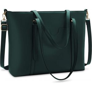 KALANKA-Sac Cabas Femmes Grande Capacit&eacute; PU Cuir Sac de Cours Portable Sac a Main pour Les Cours Imperm&eacute;able Sac Fourre Tout Fille pour 15.6 Pouces Sac Epaule Bandouli&egrave;re Affaires Noir - Neuf