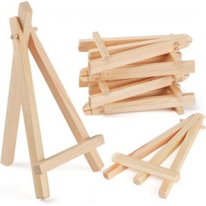 JEXNOVASHOP-Lot de 20 Petit Chevalet en Bois Mini pr&eacute;sentoir pour les Cartes de Visite, les Albums Photo, L'artisanat de Peinture Mariages F&ecirc;tes d'anniversaire (15 x 8 cm) - Neuf