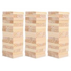 Jeu de construction en bois a empiler, tour de jeu, jouet educatif pour enfants, 3 pieces - Neuf
