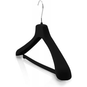 KGABERY-Lot De 12 Cintres En Velours À Suspendre Pour Chapeau,Perche,Pantalon Floqué,Antidérapant,Imprimé Or,Manteaux,Vestes 42 Cm (Noir) - Neuf
