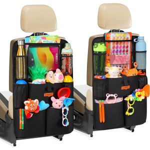 Eryi-Organisateur De Voiture - Organisateur Voiture Enfant, 4th Generation ¿Super Capacité¿ Organisateur Siege, Parfait Ajustement Avec¿9.7 & 10.5 Tablet¿ Organiseur Siege Voiture, Noir, 2 Pièces - Neuf