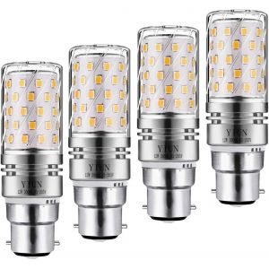 Yiun Led B22 De Maïs Bulbs12w, 100w Incandescent Équivalent, 1200lm, Blanc Chaud 3000k Ampoules Chandelier, Bougie Décorative Culot B22, Lampe Led Non Graduables, Pack 4 - Neuf