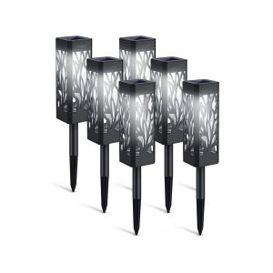Lot De 6 Lampes Solaires Blanches Pour All&eacute;e De Jardin, D&eacute;coration Ext&eacute;rieure - Neuf