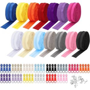 Mevronisshop-Lot De Fermetures &Agrave; Glissi&egrave;re En Nylon, 14 Couleurs Fermeture &Eacute;clair Au Metre, Machine &Agrave; Coudre Zip Avec Curseur Pour Bricolage, Couture, Artisanat, Sac - Neuf