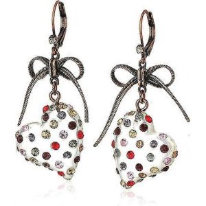 Coeur D'amour Transparent Créatif À La Mode Plein De Diamants Ruban Bj Boucles D'oreilles Pour Femmes - Neuf
