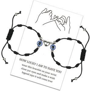 Eryi-Bracelet Assorti De Couple Magnétique De Coeur Bracelet De Cordon Réglable Yin Yang Pour Les Cadeaux De La Saint-Valentin Pour Les Meilleurs Amis De La Petite Amie - Neuf