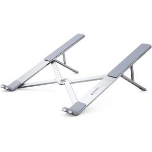 Support Ordinateur Portable Aluminium Ventilé 8 à 17,3 Pouces Laptop Stand Réglable en Hauteur sur 5 Niveaux Porte Pliable Compatible avec MacBook Air Pro HP Dell ASUS MSI - Neuf