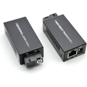 1 Paire de Convertisseurs de Média Commutateur de Fibre Optique Ethernet Gigabit 100/1000M A/B SC Rj45 Transceiver Optique 20KM Fibra Switch Noir.[W1459] - Neuf