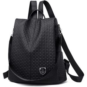 TZF-Sac À Dos Anti-vol Femme Imperméable Cuir PU Sac à Bandoulière Élégant Collège Fille Sacs D'école Multifonctionnel Grand Capacité Voyage Sac À Dos - Neuf