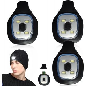 Jgd-Lot De 3 Lampes Led De Rechange Pour Chapeau Lumineux, Lampe Frontale Led Rechargeable Par Usb Pour Homme, Femme, Enfant, &Eacute;tanche, Pour Bonnet Tricot&eacute; - Neuf