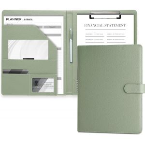 Porte Documents A4, Document Porte Folio Pochette Porte Document Pu Cuir Porte Bloc A4 Range Documents Trieur Organiseur Portfolio Planchettes Porte-Formulaires (Marron) - Neuf