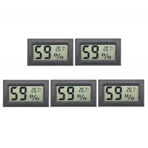 5pcs Mini Thermomètres Hygromètres Numériques Pour Intérieur, Hygromètre, Température Et Humidité Avec Degrés Pour Caves,Jardins, Caves, Placards, Réfrigérateurs, Etc. - Neuf
