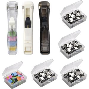 Eryi-Lot De 3 Distributeurs D'agrafes Réutilisables Et Portables Et 250 Pinces En Métal En Acier Inoxydable - Convient Pour Le Bureau, La Maison, Les Fournitures Scolaires - Neuf