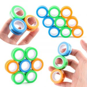 Lot de 6 bagues magnétiques anti-stress - Bague freestyler magnétique chaude - Bleu - Neuf