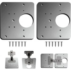 Charnière de Réparation de la Plaque, 2 Pcs Cabinet Charnière de Réparation de Supports, d'armoires de Cuisine de la Porte Charnière de Réparation Kit de Plaque avec Trou, Plat, plaque - Neuf