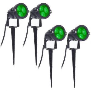 Lot De 4 Lampes Led De Jardin 3w 220v, Projecteurs D'ext&eacute;rieur Avec Piquet, &Eacute;tanches Ip65, Pour La D&eacute;coration De Jardin Et D'am&eacute;nagement Paysager. - Neuf