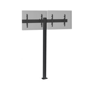 Support TV sur pied - 2 &eacute;crans 50'' - 55'' Hauteur 240cm &agrave; visser noir - Neuf