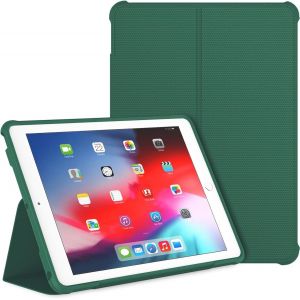 ELVORIX-Coque pour iPad 6e G&eacute;n&eacute;ration/iPad 5e G&eacute;n&eacute;ration 9,7 Pouces 2018/2017, Support Pliable Double avec Coque Arri&egrave;re en TPU Antichoc, Fonction Veille/R&eacute;veil Automatique, Vert Nuit Fonc&eacute; - Neuf