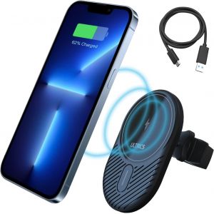 Cmjaagur-Support Telephone Voiture Magsafe, Rapide 15w Chargeur De Voiture Magnétique Sans Fil, Rotation 360 Degré D'évent Support Magsafe Voiture Pour Iphone 16/16 Pro /15/15 Pro /14/14 Pro[M1204] - Neuf
