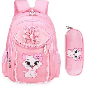 Sac à Dos Fille Primaire Cartable Primaire Fille Sac Enfant Scolaire Cartable à Dos Scolaire Fille CP CM Cartable Primaire Fille 6-12 Ans 45x32x15cm - Neuf