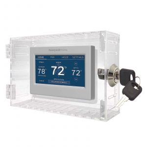 Bo&icirc;tier de verrouillage universel neuf pour thermostat avec cl&eacute;, protection transparente grand format pour thermostat mural, cache-thermostat - Neuf
