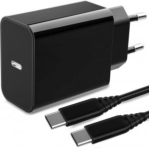 25W Chargeur Secteur Pour Samsung Galaxy A55 5G/A25 A26 A36 5G/A35 5G/A05S/A15 5G/A53 5G/A34 5G/A33 A52 A72 A71 S21,Tablette/Tab S7 S8 S9 Iphone 15 16 Pro Max Charge Rapide UsbC Prise Adapteur Cable - Neuf