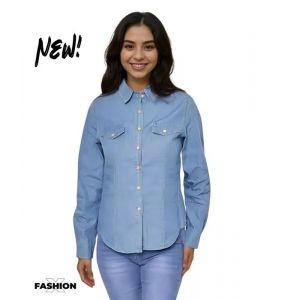 Chemise Femme - Sullivan - Stone Bleach - 100% Coton - Manches Longues - Ajust&eacute;e - Neuf