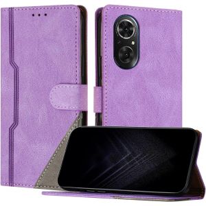 Kal-Étui Pour Huawei Honor 50 Se, Housse En Cuir Pu Avec [Protection Antichoc Tpu] [Fonction Support] [Porte-Cartes ] Antichoc Magnétique Coque Pour Honor 50 Se - Violet - Neuf