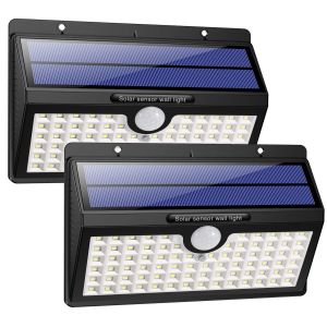 Lampe Solaire D'extérieur [Version Économie D'énergie] Lot De 2 78 Led Détecteur De Mouvement 180° Éclairage Étanche Spot Sans Fil Puissant Sécurité Pour Jardin - Neuf