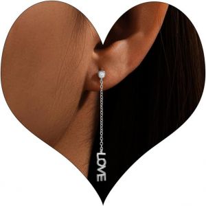 Kal-Boucles D'oreilles Pendantes Longues Pour Femmes En Argent 925 Boucles D'oreilles Avec Cha&icirc;ne Pendante Boucles D'oreilles Hypoallerg&eacute;niques Argent/Or Bijoux Cadeaux - Neuf