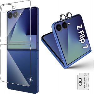 Mab-Arrière Verre Trempé Pour Samsung Galaxy Z Flip 7 5g [2 Pièces] + Caméra Protecteur [1 Pièces], 9h Dureté Film Protection Arrière Anti-Rayures Protecteur Écran Pour Flip7 5g - Neuf