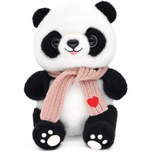 (Rose) Poup&eacute;e Panda De 9,8 Pouces Avec &Eacute;charpe En Forme De Coeur, Jouet Animal En Peluche Douce, D&eacute;coration De Saint-Valentin, Cadeau D'anniversaire - Neuf