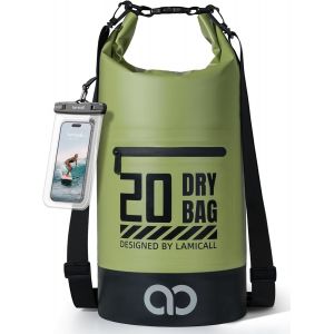 TIANYI-Sac Étanche 5L/10L/20L/30L/40L - [IPX8 Étanche Pochette Téléphone Incluse] Robuste & Résistant aux Rayures, Sac à Dos Étanche avec Bandoulière Réglable, Dry Bag pour Nautique, Pêche, Kayak - Neuf