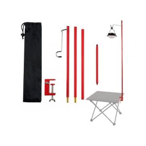 Support De Lanterne De Camping En Alliage D'aluminium Avec Piquet Et Crochet, Rouge, Pliable, Portable, Montage Facile - Neuf