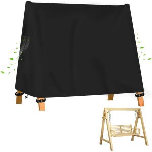 Ulteronixshop-Housse de balan&ccedil;oire &agrave; Cadre en A, Housse pour balan&ccedil;oire de Porche Tissu Oxford 600D Robuste, imperm&eacute;able, Coupe-Vent et r&eacute;sistant aux UV, avec poign&eacute;e Fluorescente, Noire (215 * 143 * - Neuf