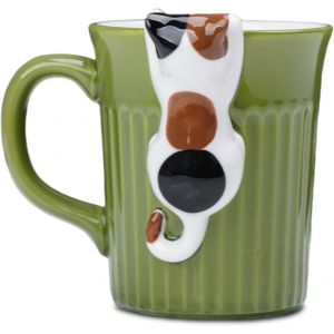Eryi-Tasse Personnalisée Chat Peeking 3d - Mug Original Sournois - Cadeau Mignon Pour Femme, Maman, Épouse, Fille, Amoureuse - Anniversaire - 350 Ml (Calico) - Neuf