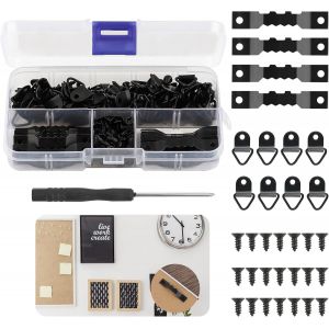 ChenQuanSarl-Accroche Tableau, 251 Pièces Noir Crochet Pour Cadre Photo Kit Avec Tournevis Et Vis Accroche Tableau Crochet Cadre Mural Fixation Cadres Pour Fixation Cadres Photos Miroirs ?uvres Art - Neuf