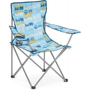 Lbgwp60-Volkswagen Cha Pliante De Camping Et Plage Avec Accoudoirs Et Motifs T1 Combi 85 Cm (Multi Combi/Bleu) - Neuf