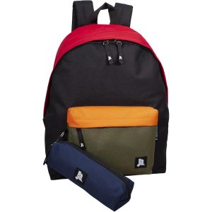 nzqaf-Sac à dos avec trousse pour l'école elementaire, Collège, Lycée, Enfants et Jeunes, Fille et Garçon, Homme et Femme, 41cm, 24L, Polyester Imperméable, Temps Libre, Sac de Voyage - Neuf