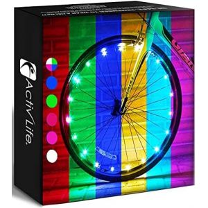 Subzonal-Clairage De Roue De V&eacute;lo &Agrave; Led : Visible Sous Tous Les Angles Pour Une S&eacute;curit&eacute; Et Un Style Ultimes - Piles Incluses, Pack De 2 Pneus, Changement De Couleur - Neuf