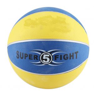 Mini Ballon De Basket Gonflable Colore En Caoutchouc Pour Enfants (Bleu Et Jaune) - Neuf