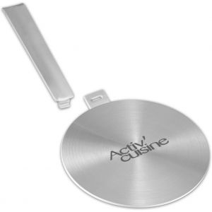 Eryi-Adaptateur Induction Disque Plaque De Diffusion De Chaleur En Acier Inoxydable, Avec Inox Poignée Et Base Séparables, Diffuseur À Induction Moka Pour Utiliser Des Cafetières, 14cm - Neuf