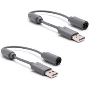 : 2 X Cable Adaptateur Usb Compatible Avec Manette Filaire Et Accessoires Sur Console Xbox 360 Et Pc - Neuf