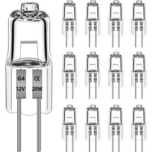 Kal-Pièces Ampoule Halogène G4 12v 20w 470lm, Ampoule Dimmable 2700k Blanc Chaud, G4 Halogène Pour Hotte, Cuisine, Salon, Chambre, L'éclairage D'armoire Et Ainsi De Suite - Neuf