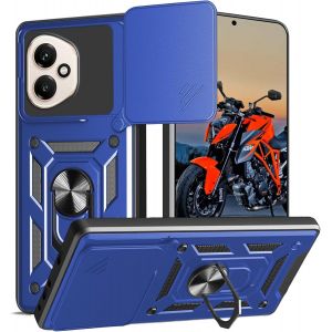 Kal-Coque Pour Honor 400 5g, Protecteur De Caméra, Armure Rigide Housse 360° Metal Anneau Magnetic Support Antichoc Silicone Étui Pour Honor 400bleu - Neuf