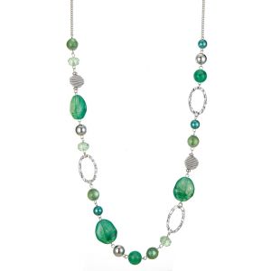 Kal-Collier Long De Perles En Argent - Collier Boheme Long Avec Perles De Cristal Et De Pierre Bijoux Fantaisie - Belle Id&eacute;e De Cadeau De F&ecirc;te Des M&egrave;res - Neuf
